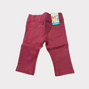Burgundy Solid Skinny Jean by Garamimals 3-6 Months